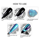 Reflective Magnetic Nail Powder Black Blue Chameleon Glitter Dust Metallic Chrome Shiny Pigment Nail Art Manicure Decoration DIY