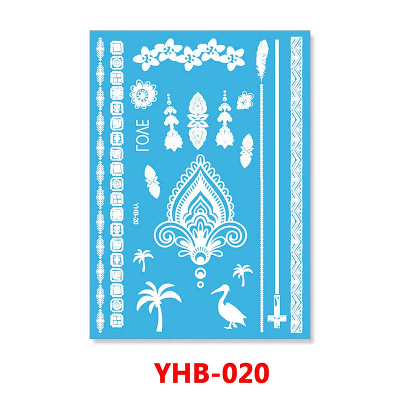 1PC Hanna Lace Tattoo Sticker White Silk Printing Waterproof Disposable Tattoo for Arm Sexy Bracelet