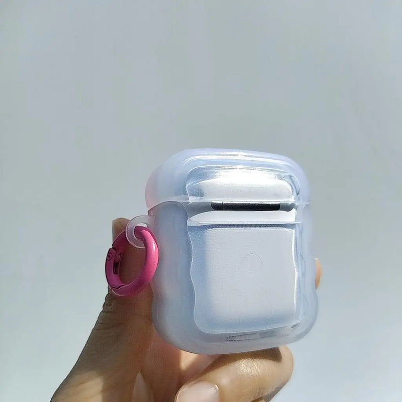 Cute Cartoon Wave Lovers Cover For Apple Airpods Pro 2nd Fashion Smile Heart Earphone Protector Cases for Airpods 1 2 3 Keyring