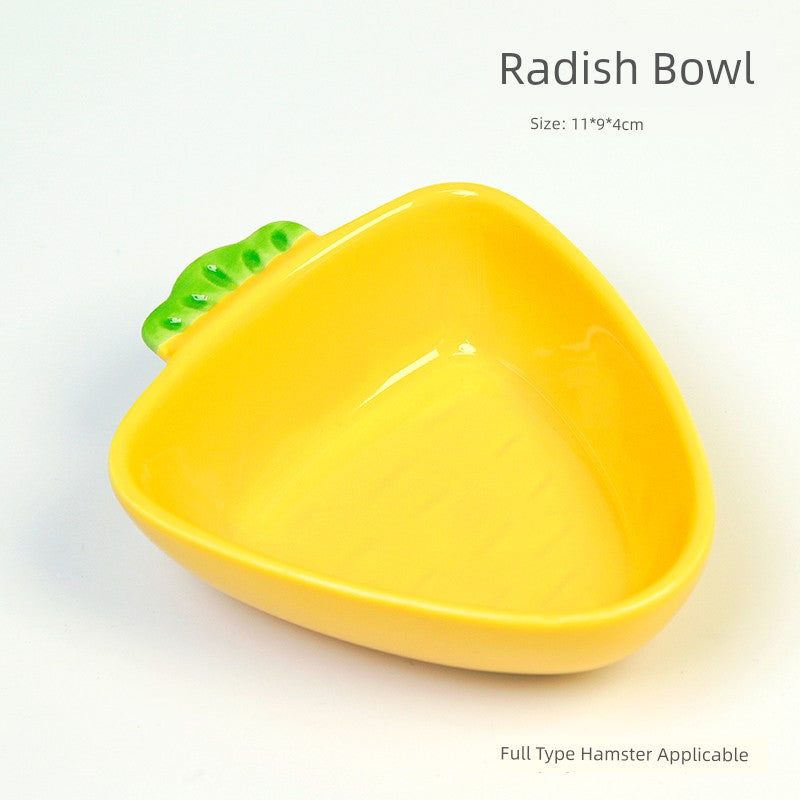 Little Hamster Food Basin Ceramic Rice Bowl Flower and Mouse Djungarian Hamster Special Daily Necessities Cage Toy Set Food Bowl