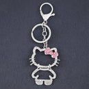 Sanrio Hello Kitty Cute Crystal Masonry Keychain Metal Backpack Pendant Keychain Ring Fashion Keychain Party Toy Easter Gifts