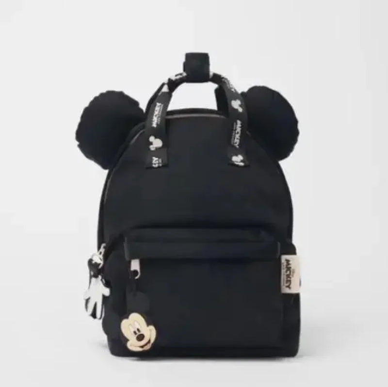 Disney Mickey Mouse Cartoon Fashion Backpack Women's Minnie Canvas School Bag Fashion Large Capacity Backpack Girls Mochila