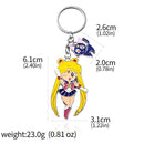 Anime Star Moon Metal Keychain Cosplay Tsukino Usagi Luna Cat Sailormoon Props Key Chain Pendant Keyring Jewelry Bag Ornament