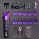 Cortadora de pelo eléctrica profesional KULILANG R77F con cabezal de aceite degradado, color morado, cuchilla FADE chapada en titanio, 7200 rpm, para peluquería