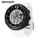 SANDA Men's Electronic Watch Outdoor Sports LED Analog Digital Alarm Clock Chronograph Multifunction Waterproof Men's Wristwatch