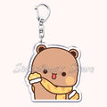 Llavero con diseño de Bubu Dudu, pareja de enamorados, oso panda, accesorios para bolso, colgante, joyería, regalos para amantes.