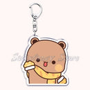 Llavero con diseño de Bubu Dudu, pareja de enamorados, oso panda, accesorios para bolso, colgante, joyería, regalos para amantes.