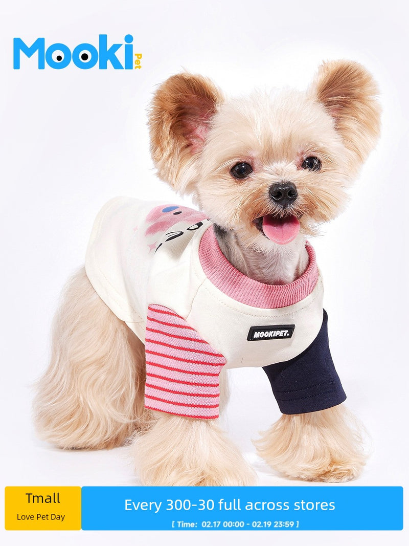 Mokipet Teddy Yorkshire Dog Spring and Autumn Clothes 2025 Pet Schnauzer Small Size Dogs Cat Bottoming Shirt