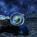 Tourbillon Earth Men's Watch Luminous 3D Mechanical Automatic Genuine Leather Waterproof High End Luxury relogios masculino