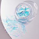 11pcs Aurora Glass Ice Cube Nail Foil Sticker 3D Glass Paper Nail Film Decals Rainbow Reflective Korean Style Nail Stickers