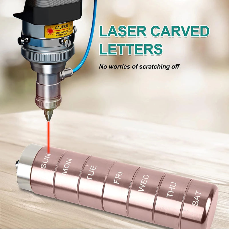 حافظة حبوب جديدة محمولة للسفر، منظم حبوب معدني، صندوق حبوب مقاوم للماء، حافظة حبوب، منظم زجاجات الأدوية الأسبوعي