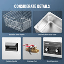 VEVOR Ultrasonic Cleaner with Heater Timer 2/3/6/10/15/30L for Lab Tools Metal Parts Carburetor Brass Auto Parts Engine Parts