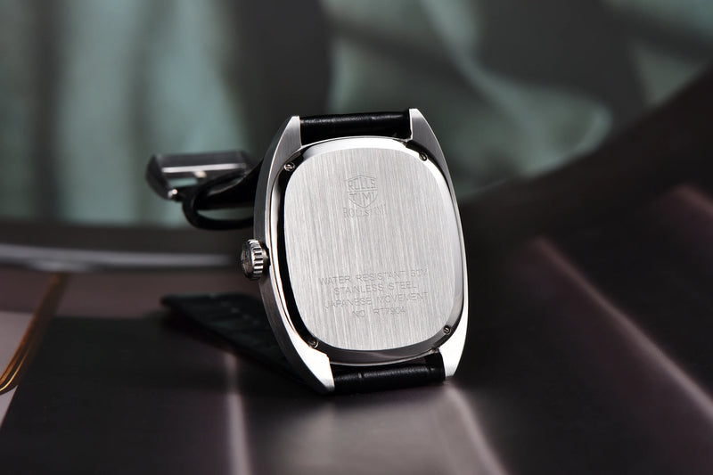 Rolls Timi New Brand Square Dial Quartz Men's watches 50M Waterproof Business Genuine Leather Man watch Japan VH31 Luxury Watch