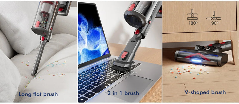 V18 Wireless Handheld Vacuum Cleaner 45kPa 550W Powerful 6 in 1 Cordless Vacuum Cleaner LED Display Handheld Sweeper Machine
