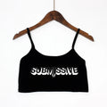 SUBMISSIVE Sexy Letters Print Women's Sexy Elastic Cotton Camis Sleeveless Short Sexy Crop Top Summer Tank Top Bar Women