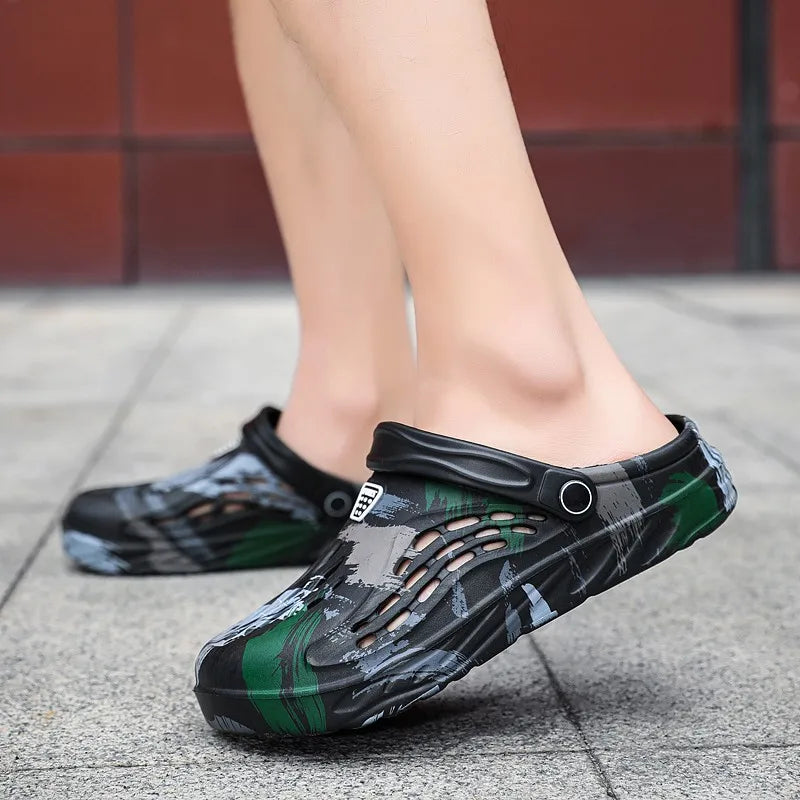 Summer Men Sandals Light EVA Men's Casual Shoes Hole Shoes Clogs Lovers Home Garden Outdoor Male Beach Flat Slippers Big Size 49