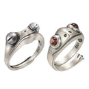 Metal Frog Ring Neutral Personality Creative Cute Animal Red Garnet Frog Open Adjustable Rings Finger Jewelry Party Lover Gift
