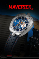 New Luxury Men Watches Multi-functional Sports Chronograph Stainless Steel Case 5ATM Waterproof Quartz Wristwatch Montre Homme