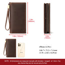 HUMERPAUL Men Wallets Genuine Leather Male Long Clutch with Phone Pocket RFID Blocking Cards Holder Large Capacity Storage Bags