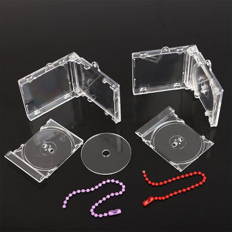 Mini estuche de CD con álbum en blanco, llavero con reproductor de CD, llavero periférico conmemorativo, llavero para mochila DIY