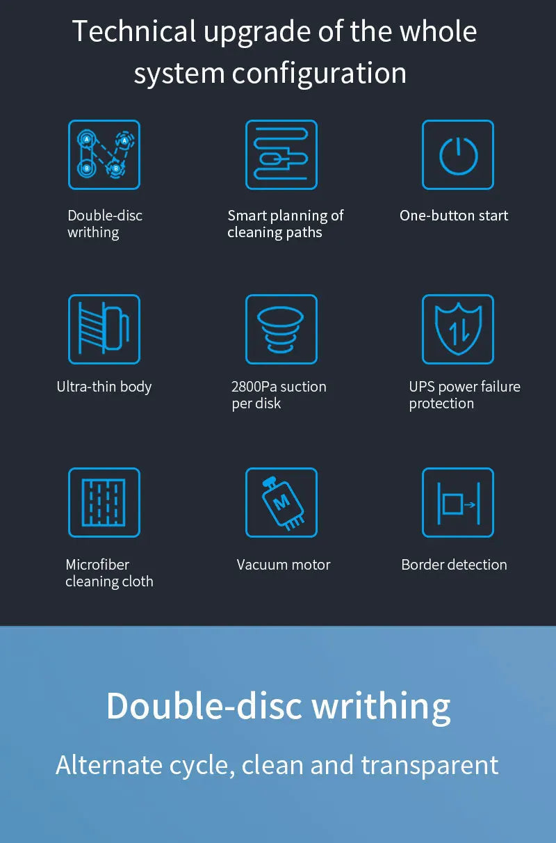 Ultra-thin Robot Vacuum Cleaner Window Cleaning Clean Glass Electric Window Cleaner Blackout Protection