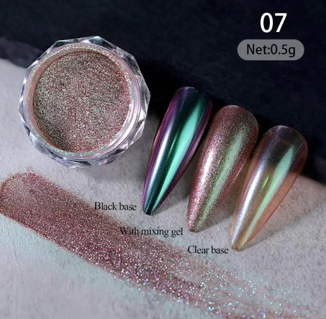 1Jar Aurora Chameleon Snowflake Ultra-Thin Iridescent Nail Sequins Holographic Opal EyeShadow Ice Glitter Nail Chameleon Flakes