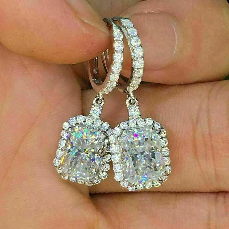 2024 New Bride Engagement Wedding Jewelry Elegant Shiny Mosan Diamond Beautiful Gift Milan Girl Fashion Pendant Earrings