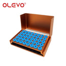 OLEVO Aluminum Dental Burs Holder Sterilizer Case Drills Block for High/Low Speed Bur Organizer Box With Silicone Autoclavable