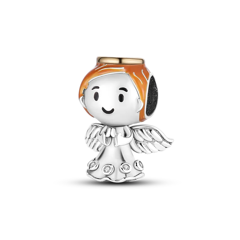 925 Sterling Silver Boy Girl and Heart Shape Pendant Charm Couple Lovers Bead Fit Pandora Original Bracelet DIY Jewelry Making