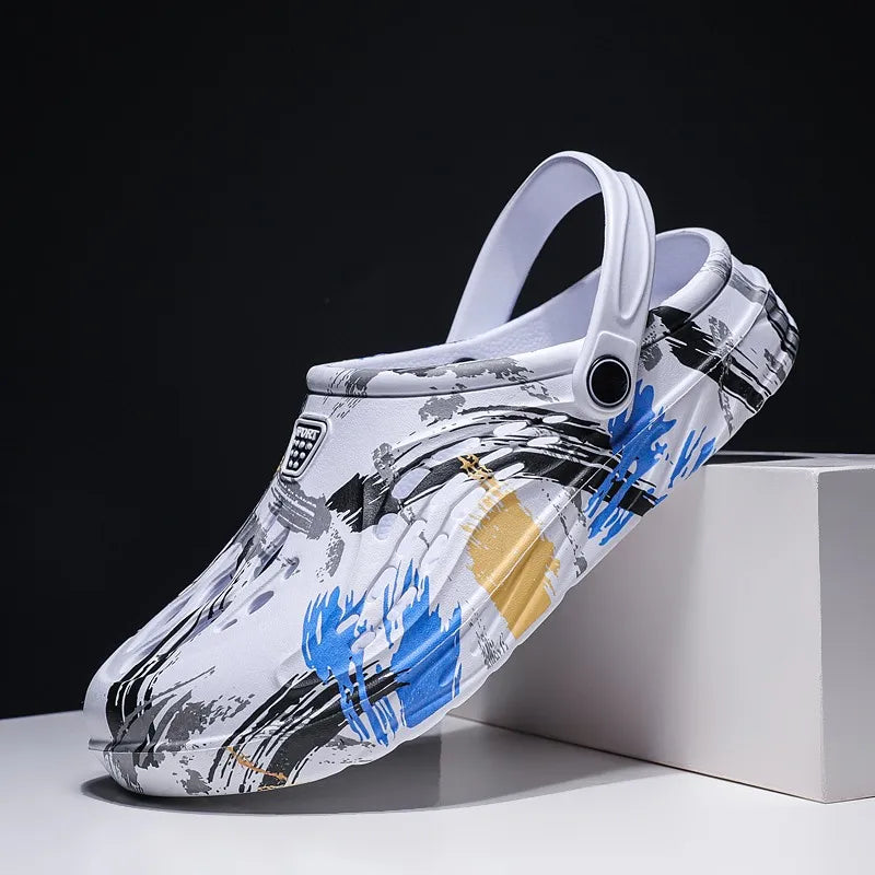 Summer Men Sandals Light EVA Men's Casual Shoes Hole Shoes Clogs Lovers Home Garden Outdoor Male Beach Flat Slippers Big Size 49