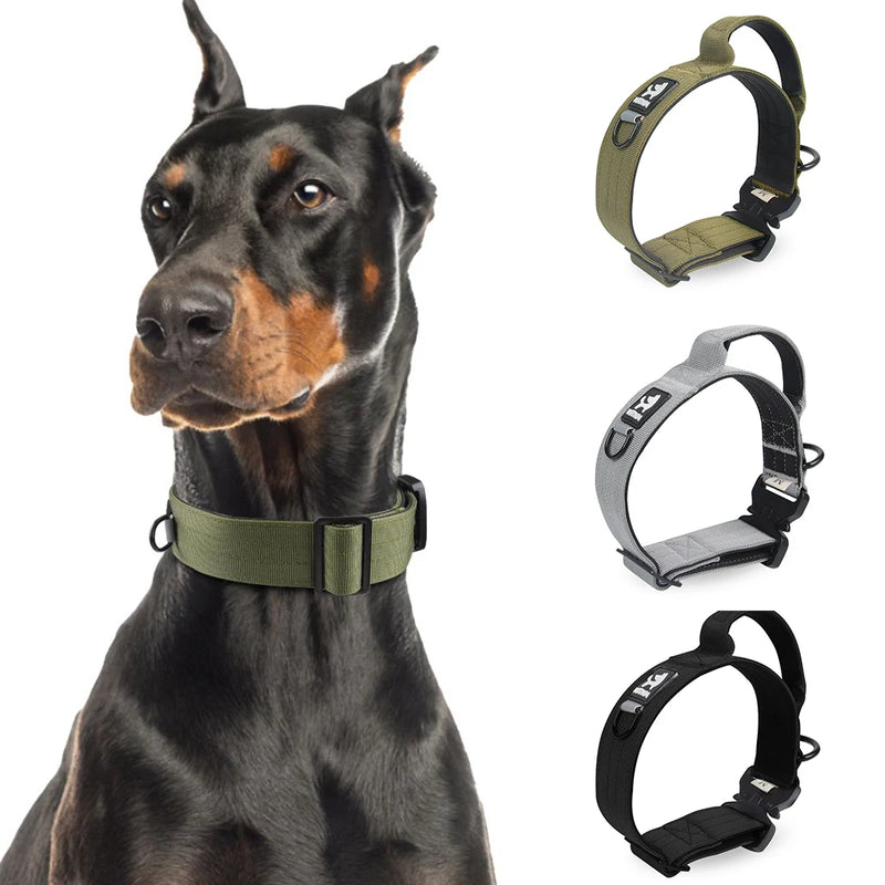 Tactical Police Dog Collar Military Adjustable Duarable German Shepard for Medium Large Walking Training Pet Accessories