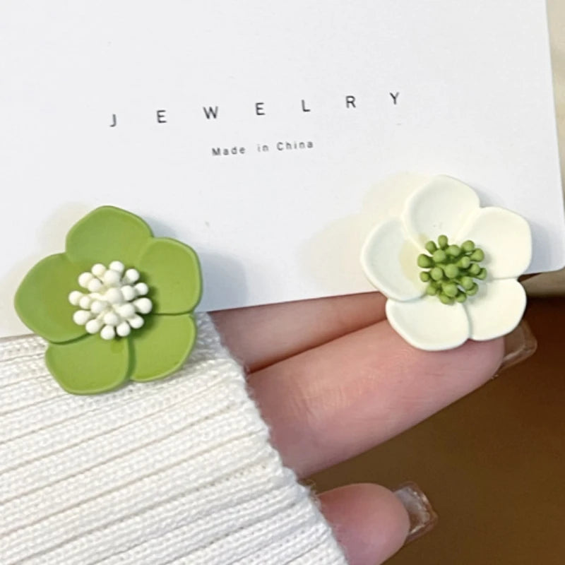 Fashion Jewelry 925 Silver Needle Flower Earrings 2023 Trend New Sweet Design Metal Earrings For Women Female Gifts Wholesale