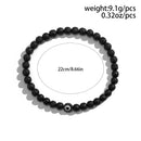 IngeSight.Z Minimalism Black Acrylic Volcanic Stone Beads Anklet for Men Elastic Beaded Male Sports Anklet Chain Beach Jewelry