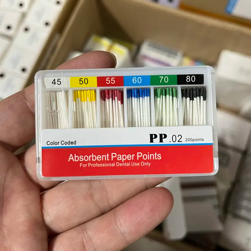 Dental 02 Absorbent Paper Points Root Cancel Endodontics Cotton Fiber Tips Dentist Product Mixed Sizes