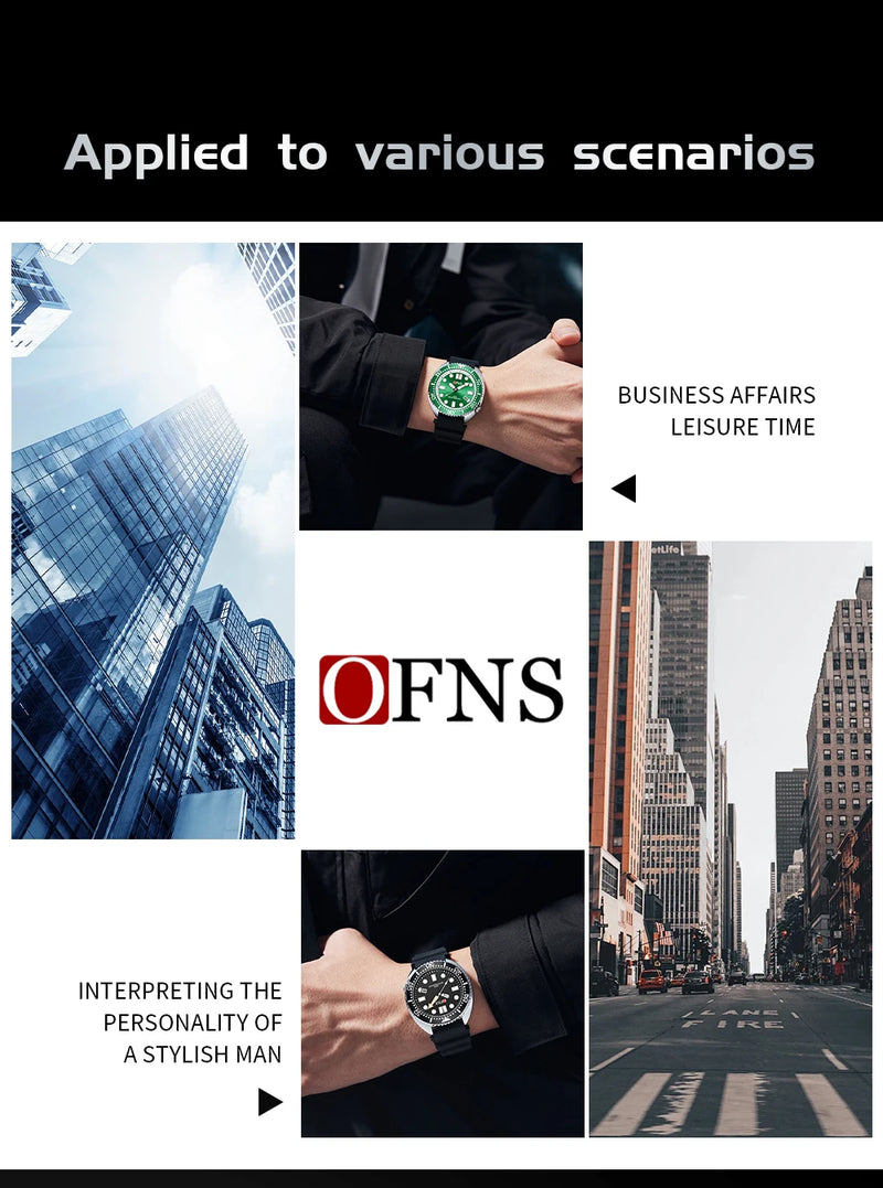 OFNS New Style Fashion 8033 Men's Quartz Watch Simple Fashion Waterproof Calendar Watch Casual Silicone Strap Watch Wristwatch
