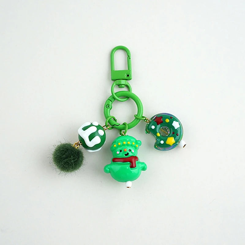 Creative Candy Color Flower Heart Pendant Keychain Cute Small Flower Key Ring Bag Pendant Accessories Luminous Turtle Pendant