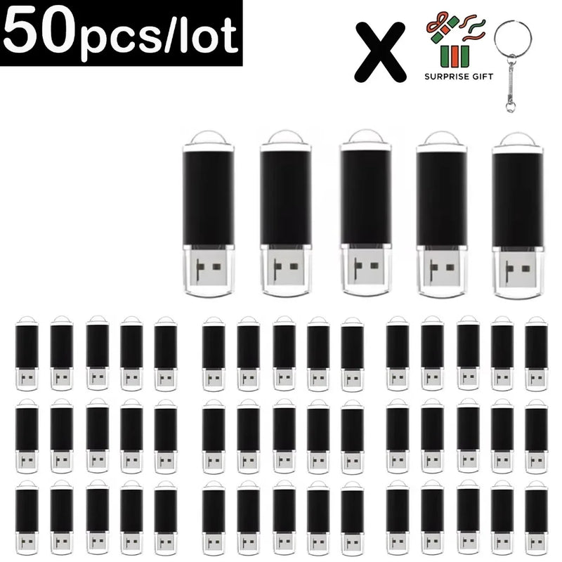50Pcs/lot USB 2.0 Flash Drive 128MB 1GB2GB 4GB 8GB Pen Drive 16GB Pendrive 32GB USB Stick 64GB Memory Flash Disk Free Laser Logo