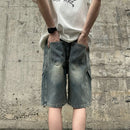 Men's Denim Shorts Distressed Washed Thin Short Jeans Summer  Basic Casual Pants Hip Hop Street Short Pants