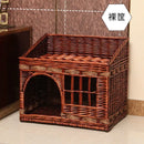 HONEY PET Universal Summer Cool Rattan Cat Nest Double Layer Cage House Villa Nest Accessories All-Season Summer Cat Accessories
