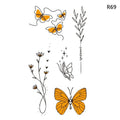1Sheet Waterproof Temporary Tattoo Sticker 3D Butterfly Theme Fake Tattoo for Women Body Leg Arm Art
