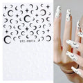 3D Snake Laser Stickers for Manicure Black Gold Abstract Leaves Luxury Nail Art Adhesive Slider Polish Decor Decals SASW-SJ