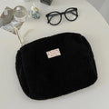 Faux Lamb Wool Women Cosmetic Bag Makeup Cases Ladies Soft Plush Storage Bags Large Capacity Female Portable Clutch Handbags