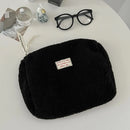 Faux Lamb Wool Women Cosmetic Bag Makeup Cases Ladies Soft Plush Storage Bags Large Capacity Female Portable Clutch Handbags