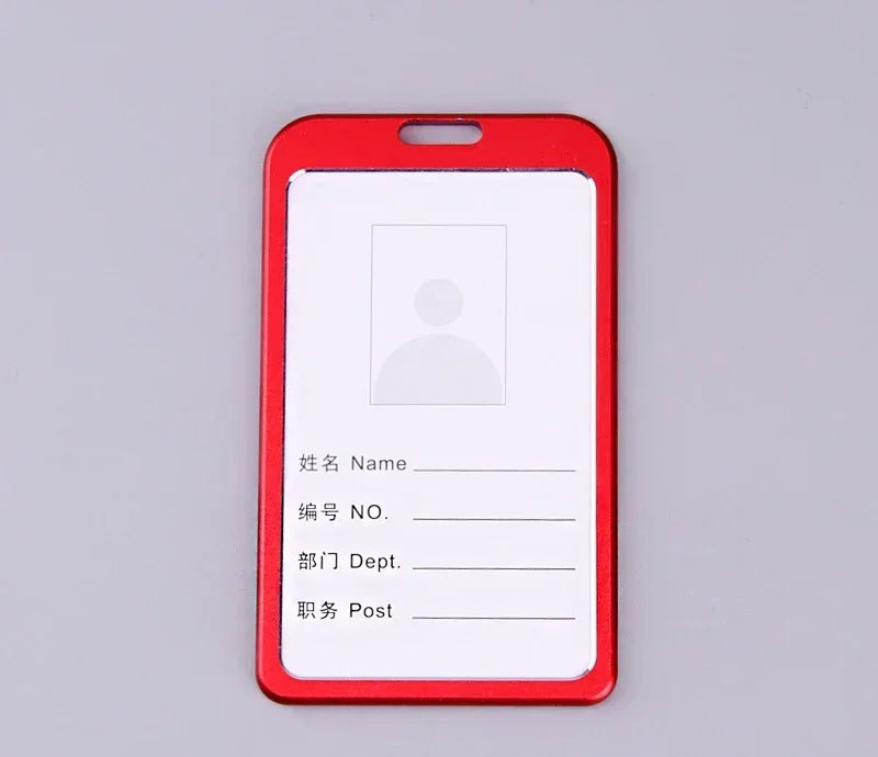 Women Men Bank Credit Card ID Holder Aluminium Alloy Business Card Case Work Card Badge Lanyard Holder Protector Cover