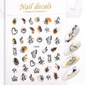 1 Pc Nail Strip Stickers Black/Gold/Rose Gold/Silver Metal Strip Tape Nail Art Adhesive DIY Foil Tips Nail Sticker Decals NK11