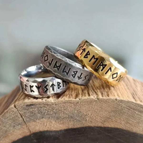 Stainless Steel Ring Titanium Steel Ring for Men Retro Style Vintage Fashion Jewelry 8mm Gold-color/Silver-color /Antique Silver