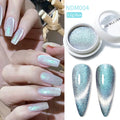 Reflective Magnetic Nail Powder Black Blue Chameleon Glitter Dust Metallic Chrome Shiny Pigment Nail Art Manicure Decoration DIY