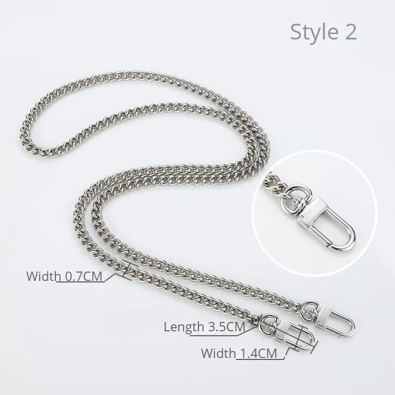 Silver Bag Chain Transformation Accessories Bag Straps Replacement Underarm Crossbody Shoulder Strap Metal Armpit Bag Chains