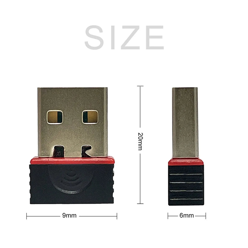 2.4Ghz Wireless Mini USB Wifi Adapter 150Mbps Ethernet Network Card USB 2.0 Receiver Dongle 802.11ax For PC Laptop Win 7 8 10 11