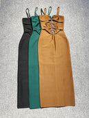 Black Sexy Hollow Out Bandage Prom Bodycon Bandage Dress Sexy Sleeveless Brown Runway Cocktail Celebrity Evening Party Dress